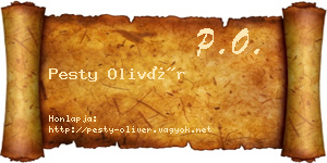 Pesty Olivér névjegykártya